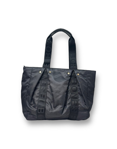 Borbonese Cloudette Medium Shopper Bag In Black
