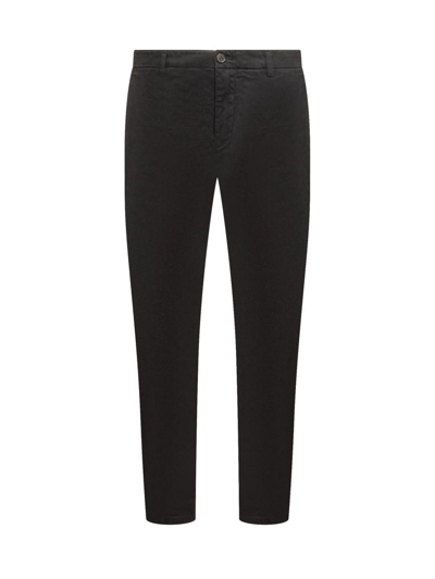 Department 5 Logo Tag Straight Leg Trousers In Black