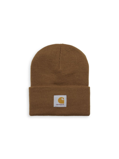 Carhartt Men's Logo Rib-knit Beanie In Hamilton  Brown