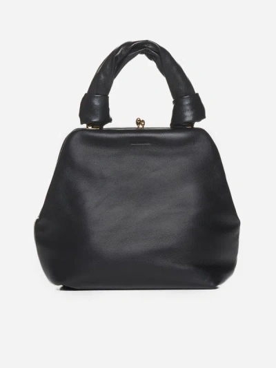 Jil Sander Small Goji Square Tote Bag In Black