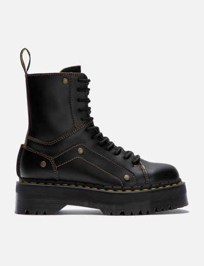 Dr. Martens' Jadon Decon Lace-to-toe Platform Leather Boots In Black