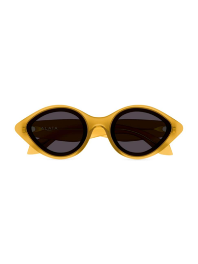 Alaïa Women's Round 56mm Sunglasses In Yellow
