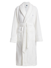 Polo Women's Printed Bear Bath Robe In White Cloud