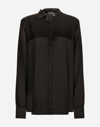 DOLCE & GABBANA SATIN SHIRT WITH BOW-TIE DETAILING