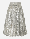Dolce & Gabbana Sequined Midi Circle Skirt In ブルー