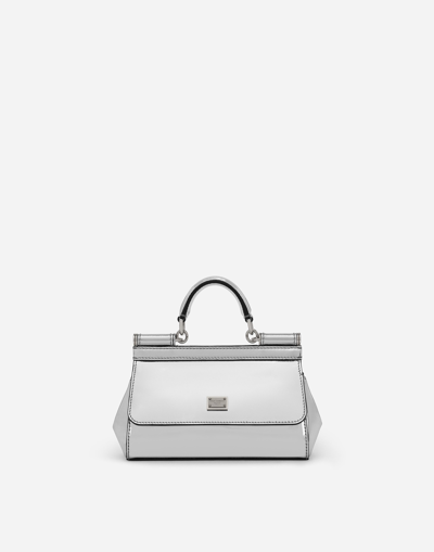 Dolce & Gabbana Small Sicily Handbag In Silver