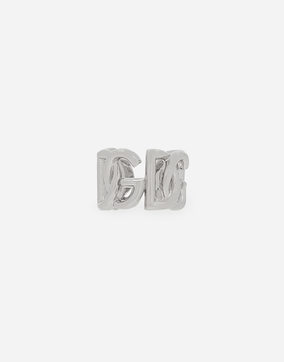 Dolce & Gabbana Earcuff With Dg Logo In Metallic
