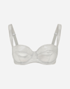 Dolce & Gabbana Satin Balconette Bra In Silver