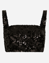 DOLCE & GABBANA SEQUINED CROP TOP WITH STRAPS