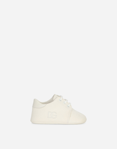 Dolce & Gabbana Kids' Suede Slippers In White