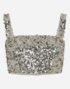 DOLCE & GABBANA SEQUINED CROP TOP WITH STRAPS