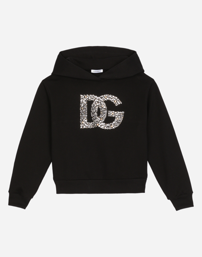 Dolce & Gabbana Kids' Felpa Con Cappuccio In Black