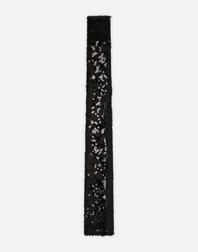 Dolce & Gabbana Sequined Scarf In Black