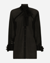 Dolce & Gabbana Silk Flower-detail Blouse In Black