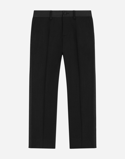 Dolce & Gabbana Classic Two-way Stretch Twill Trousers In Black