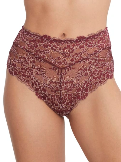 Camio Mio High-leg Brief In Maroon,barely There