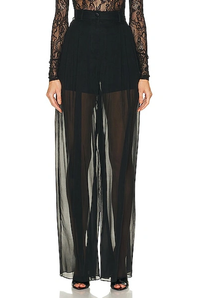 Dolce & Gabbana Loose Black Pants With Detachable Culottes In Stretch Silk Chiffon Woman