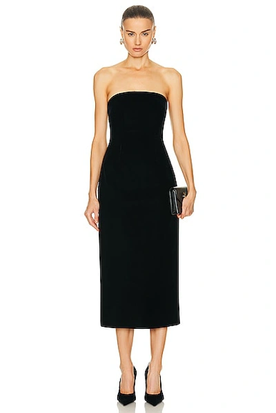 Wardrobe.nyc Velvet Corset Midi Dress In Black