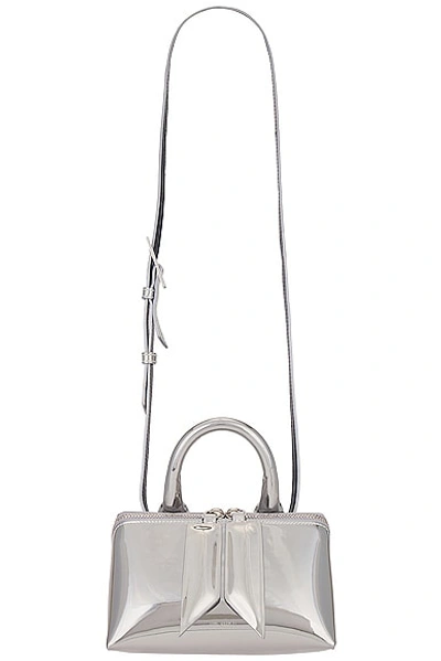 Attico Friday Crossbody Bag In Silver