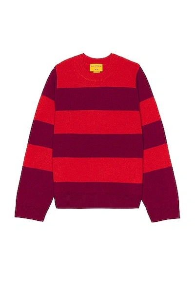 Guest In Residence Stripe Crew In Magenta & Cherry