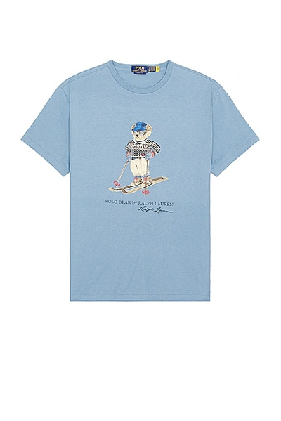 Polo Ralph Lauren Skiing Polar Bear Graphic T-shirt In Blue