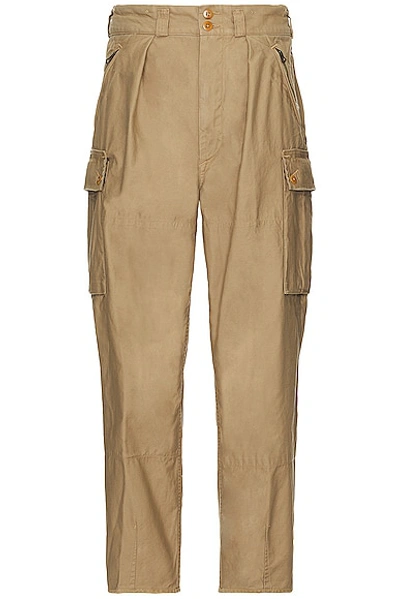 Polo Ralph Lauren Cotton Reverse Sateen Baggy Fit Cargo Trousers In Desert Khaki