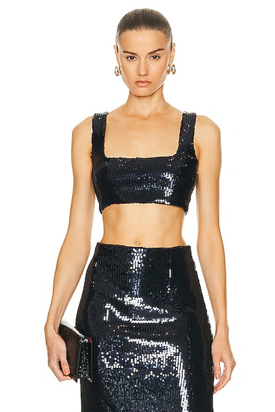 Galvan Beating Heart Sequin Top In Black