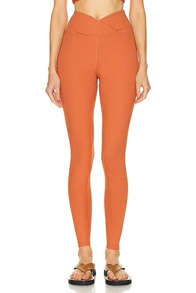 Year Of Ours Ribbed Veronica Legging In Terracota