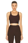 Year Of Ours Ribbed Sports Bra In Dark Oak