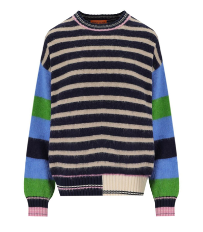 Stine Goya Shea Blue Striped Crewneck Jumper