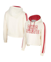 Colosseum Cream Ohio State Buckeyes Perfect Date Cropped Pullover Hoodie In Cream