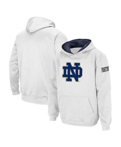 Colosseum Kids' Big Boys  White Notre Dame Fighting Irish Big Logo Pullover Hoodie
