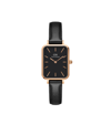 Daniel Wellington Women's Quadro Sheffield Black Leather Watch 20 X 26mm In Black