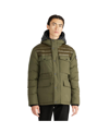 Pajar Mikkel Mixed Media Parka Coat With Detachable Inner Hood In Military