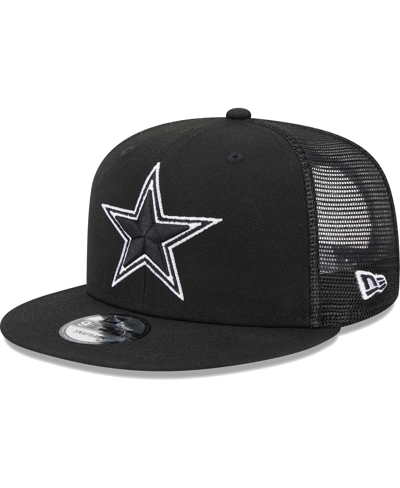 New Era Men's  Black Dallas Cowboys Main Trucker 9fifty Snapback Hat