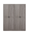 Manhattan Comfort Hopkins 2-piece Medium Density Fibreboard 4-shelf Storage Closet Set In Gray