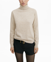 Mango Turtleneck Cashmere Sweater In Light,pastel Gray