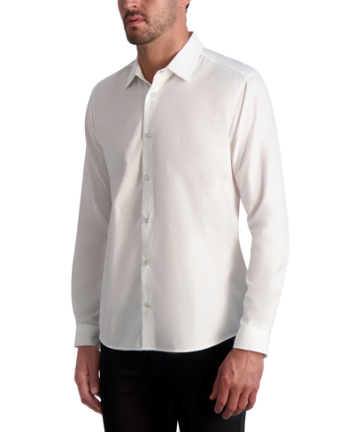 Karl Lagerfeld White Label Men's Slim-fit Tonal Polka-dot Shirt