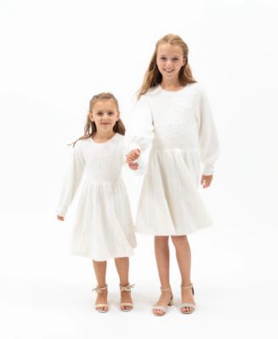 Rare Editions Kids' Toddler Little Big Girls Imitation Pearl Embellished  Sweater Dress In Ivory | ModeSens