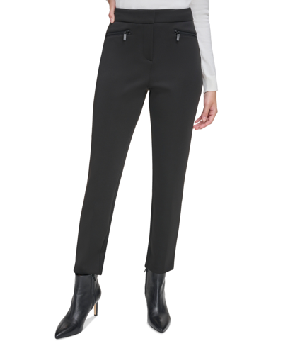 Calvin Klein Women's Straight-leg Ankle Pants In Black