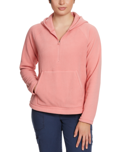 Bass Outdoor Women's Quarter-zip Long-sleeve Hoodie In Pink