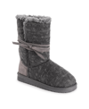 Muk Luks Clementine Faux Fur Boot In Blue Steel Marl