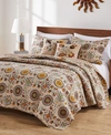 Greenland Home Fashions Andorra Quilt Set 3 Piece In Taupe