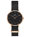 DANIEL WELLINGTON WOMEN'S PETITE CORNWALL BLACK POLYESTER WATCH 28MM