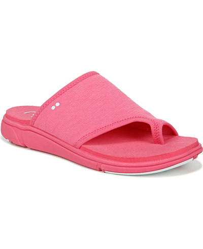 Ryka Margo Slide Womens Knit Comfort Insole Slide Sandals In Pink