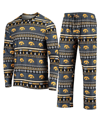 CONCEPTS SPORT MEN'S BLACK IOWA HAWKEYES UGLY SWEATER LONG SLEEVE T-SHIRT AND PANTS SLEEP SET