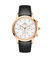 Daniel Wellington Men's Iconic Chronograph Sheffield Black Leather Watch 42mm In Black