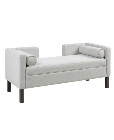 Madison Park 50" Bradford Wide Fabric Upholstered Accent Bench In Gray