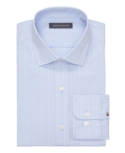 Tommy Hilfiger Men's Th Flex Essentials Wrinkle-resistant Stretch Dress Shirt In  Classic Blue
