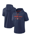 NIKE MEN'S NIKE NAVY HOUSTON ASTROS CITY CONNECT SHORT SLEEVE PULLOVER HOODIE